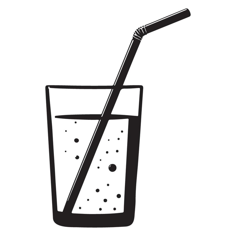 Refreshing Drink Illustration with Straw for Beverage and Summer Designs vector