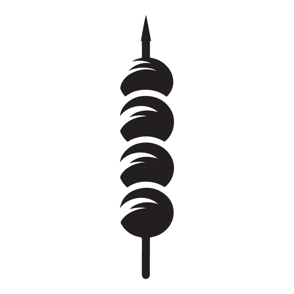 Delicious Meatball Skewer Silhouette Illustration for Food Designs vector