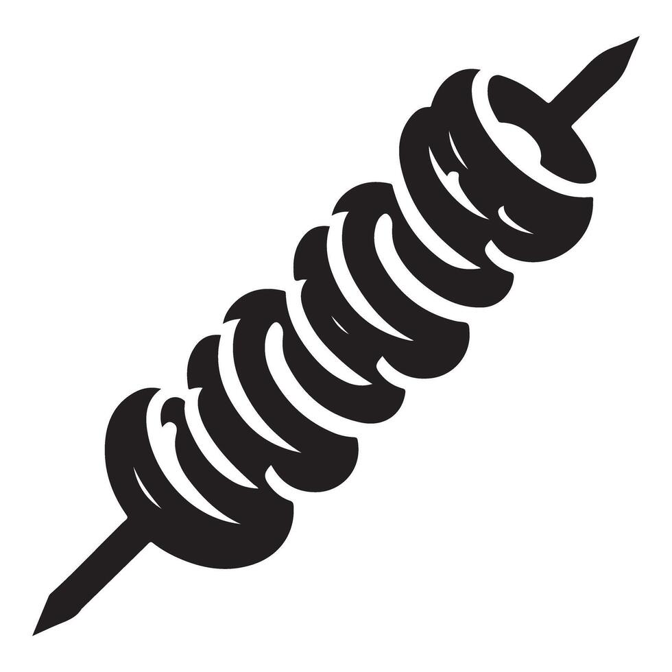 Grilled Vegetable Skewer Silhouette Culinary Illustration Food vector