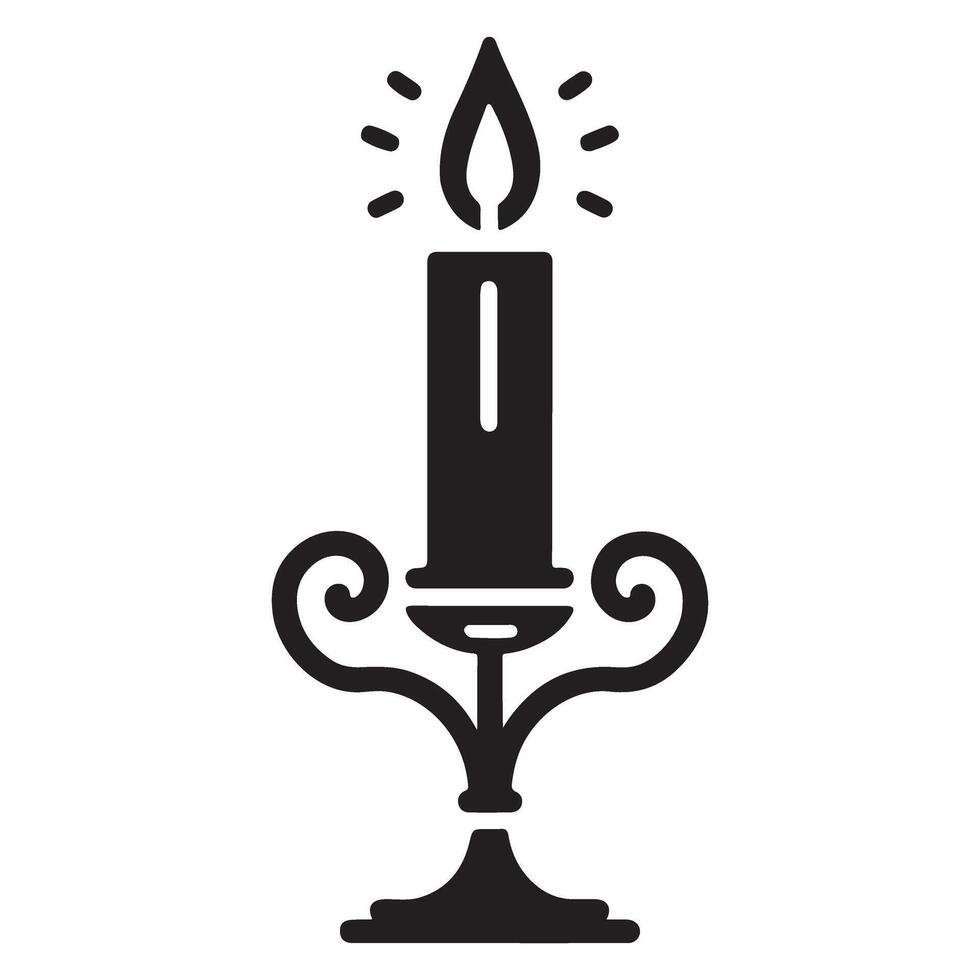 Elegant Candle Silhouette Illustration for Festive Occasions vector
