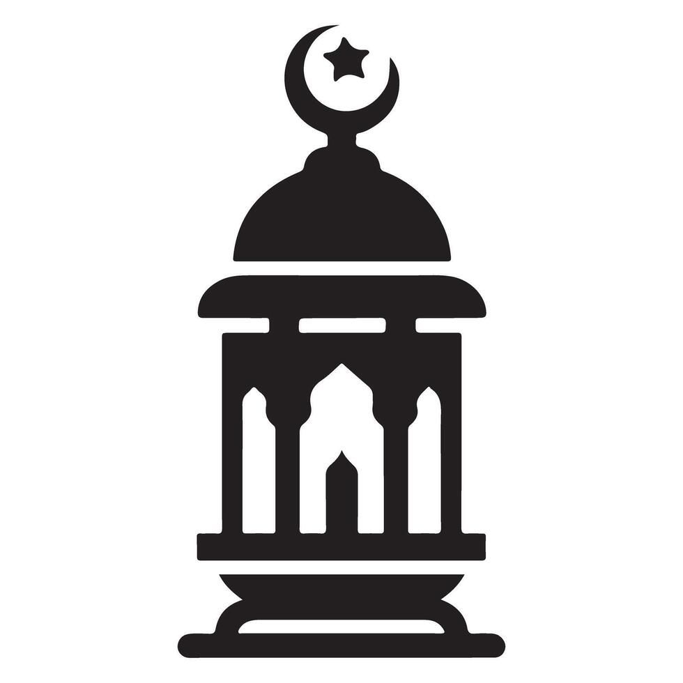 Ramadan Lantern Illustration with Star and Crescent Symbol vector