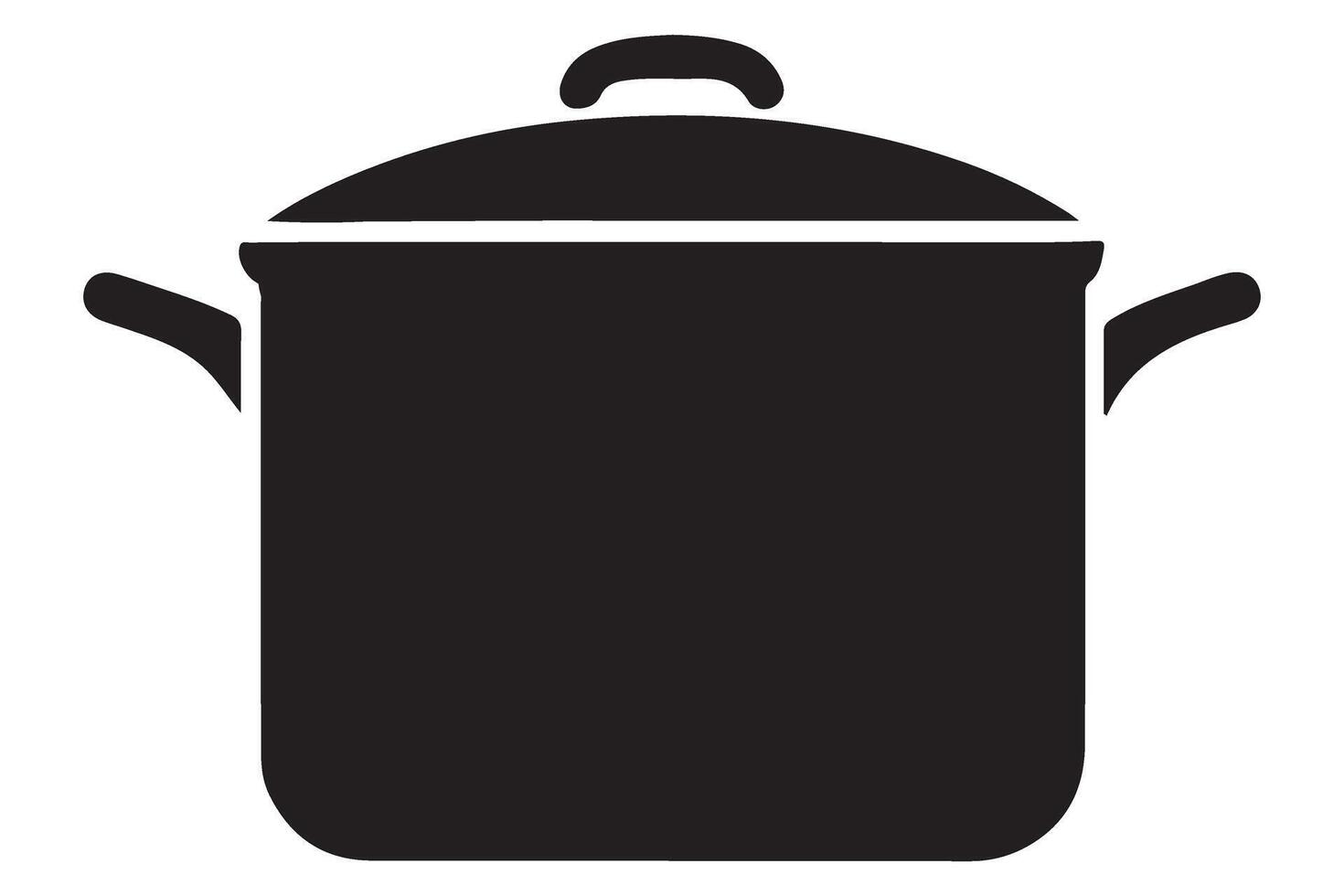 Black Cooking Pot with Lid Art for Culinary Purposes vector