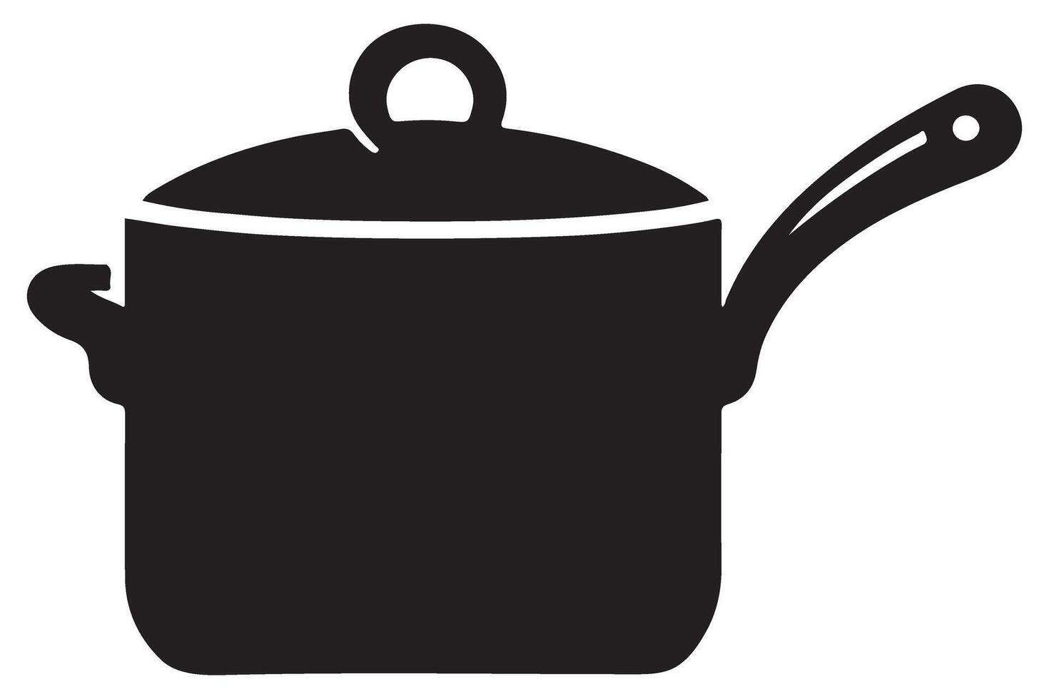 Illustration of Pot Silhouette with Handle for Cooking Needs vector