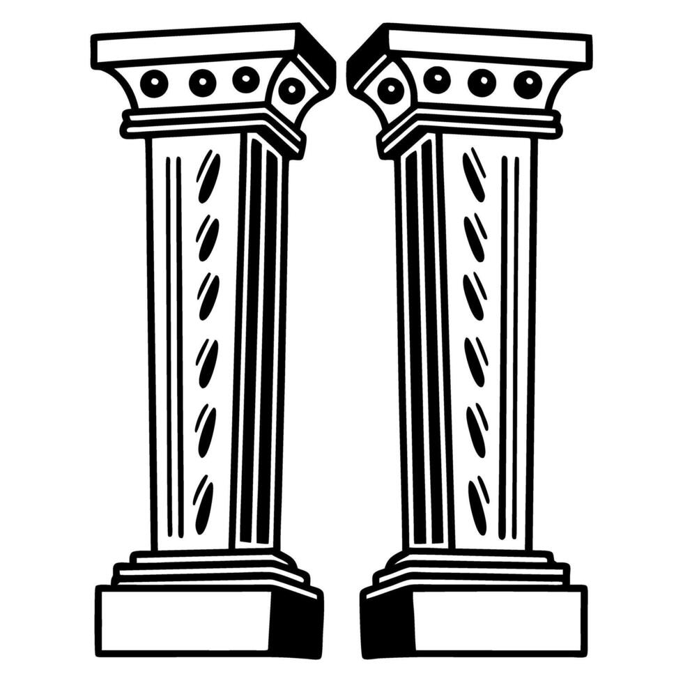 classic architectural columns design iconic pillars with ornate details symmetry and structure in ancient architecture vector