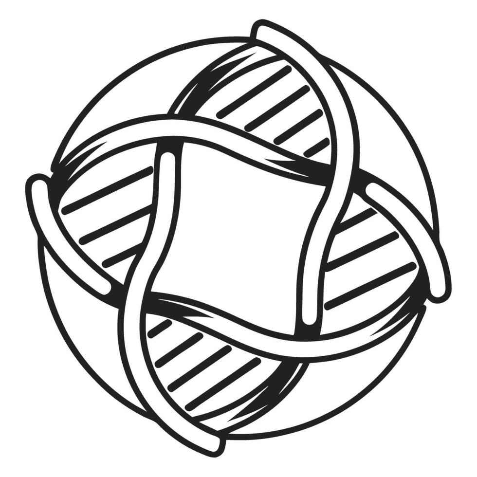 abstract logo design with intertwined circles and lines modern geometric symbol, overlapping shapes vector