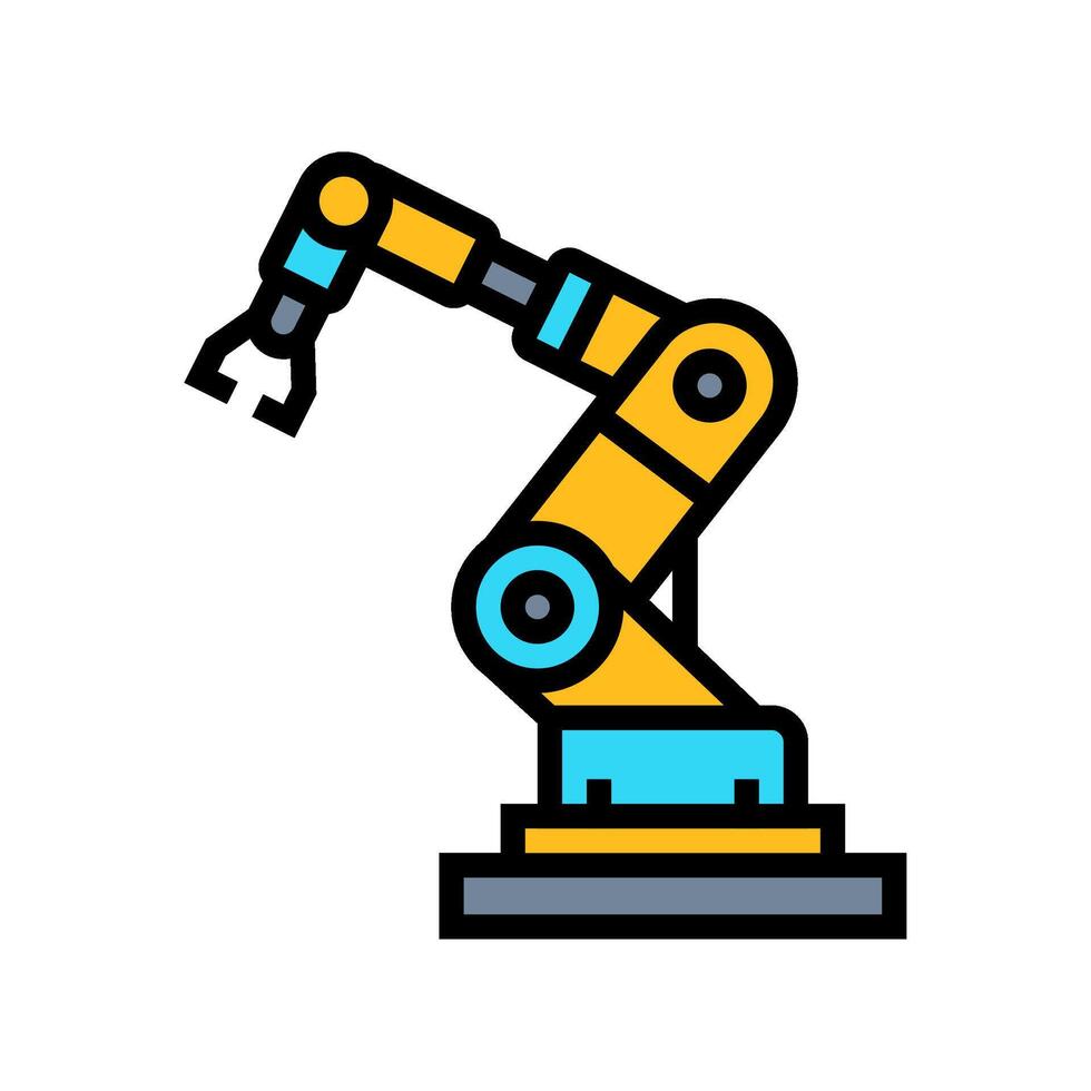 robótico brazo ai integración color icono ilustración vector