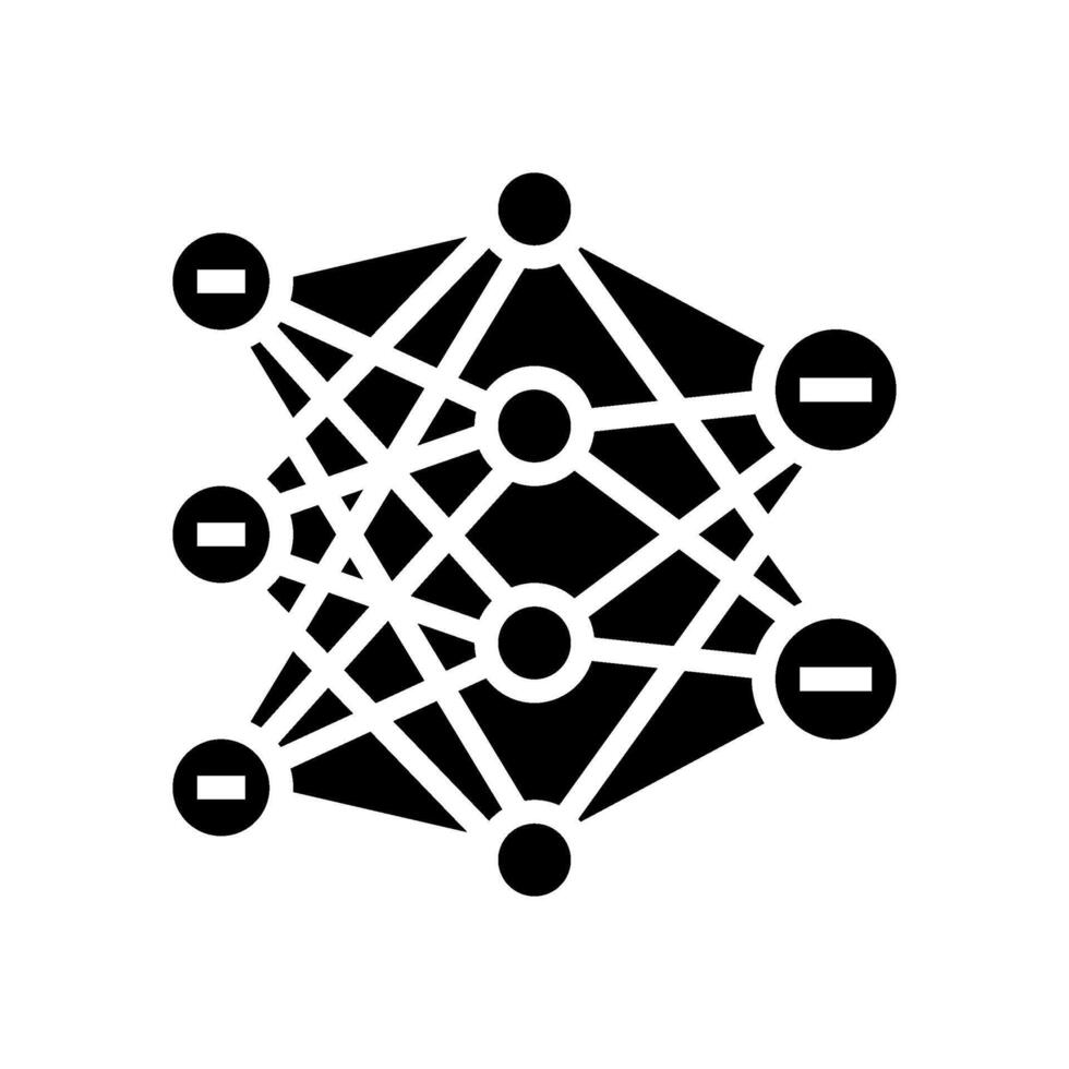 neural network ai integration glyph icon illustration vector