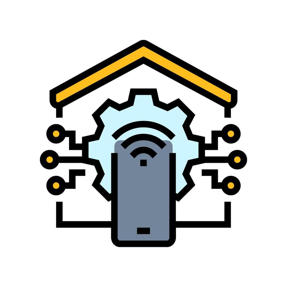smart home automation ai integration color icon illustration vector