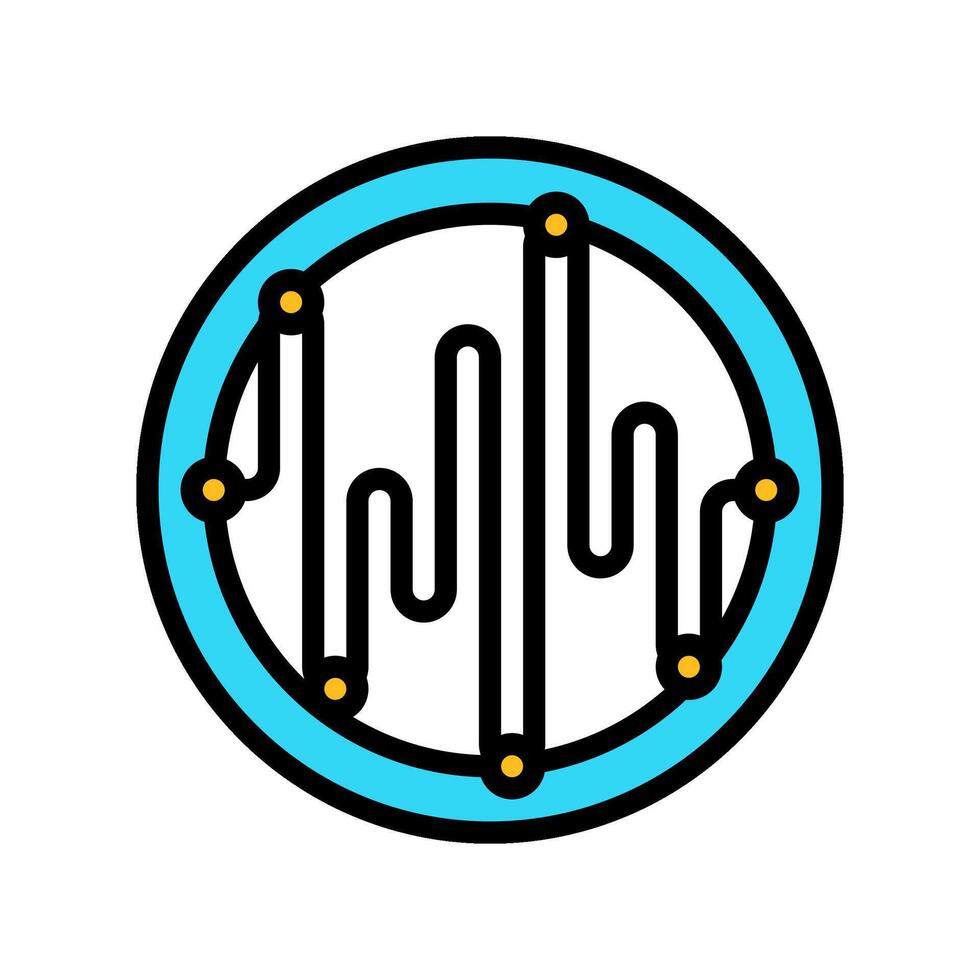 voice command wave deep learning color icon illustration vector