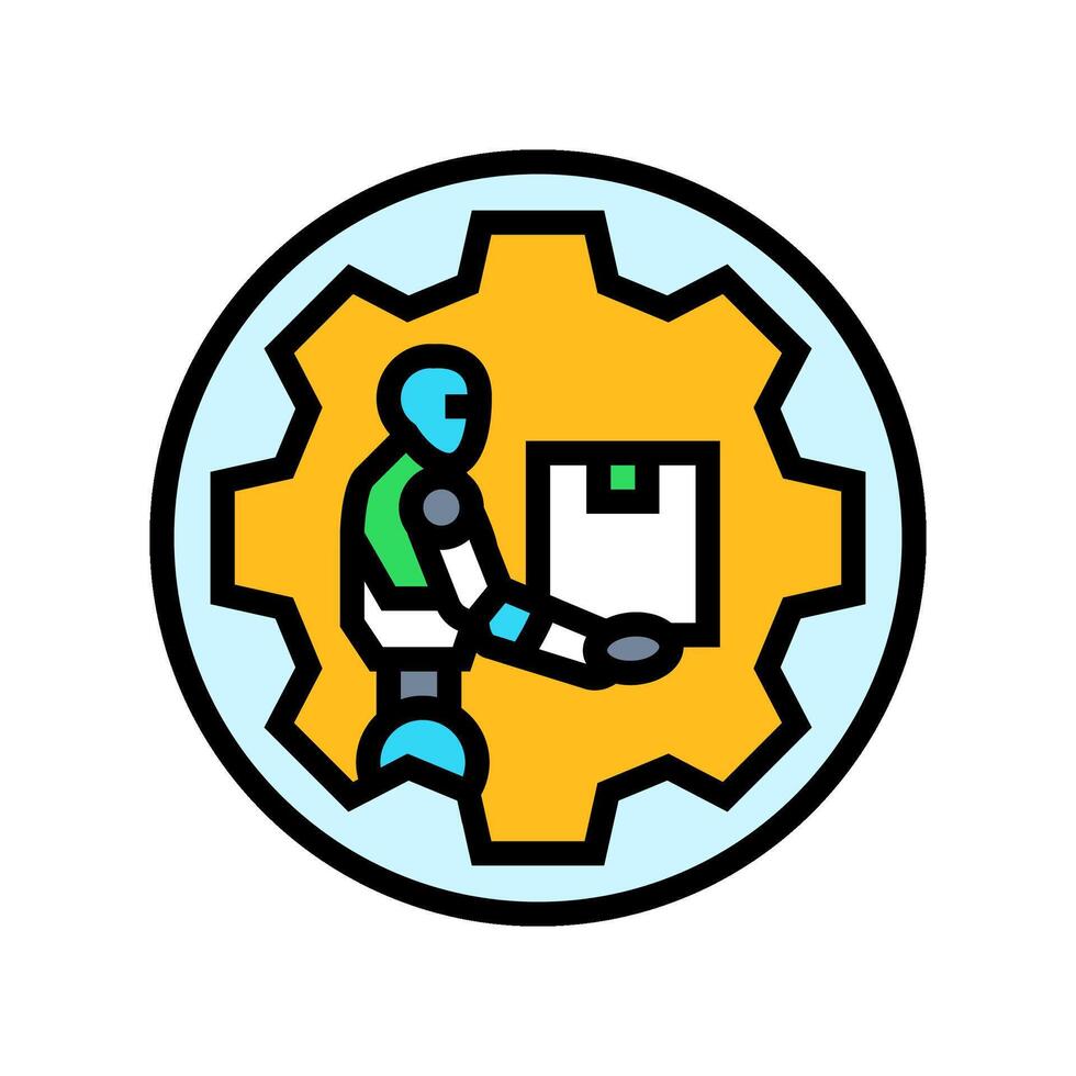automatización robot profundo aprendizaje color icono ilustración vector