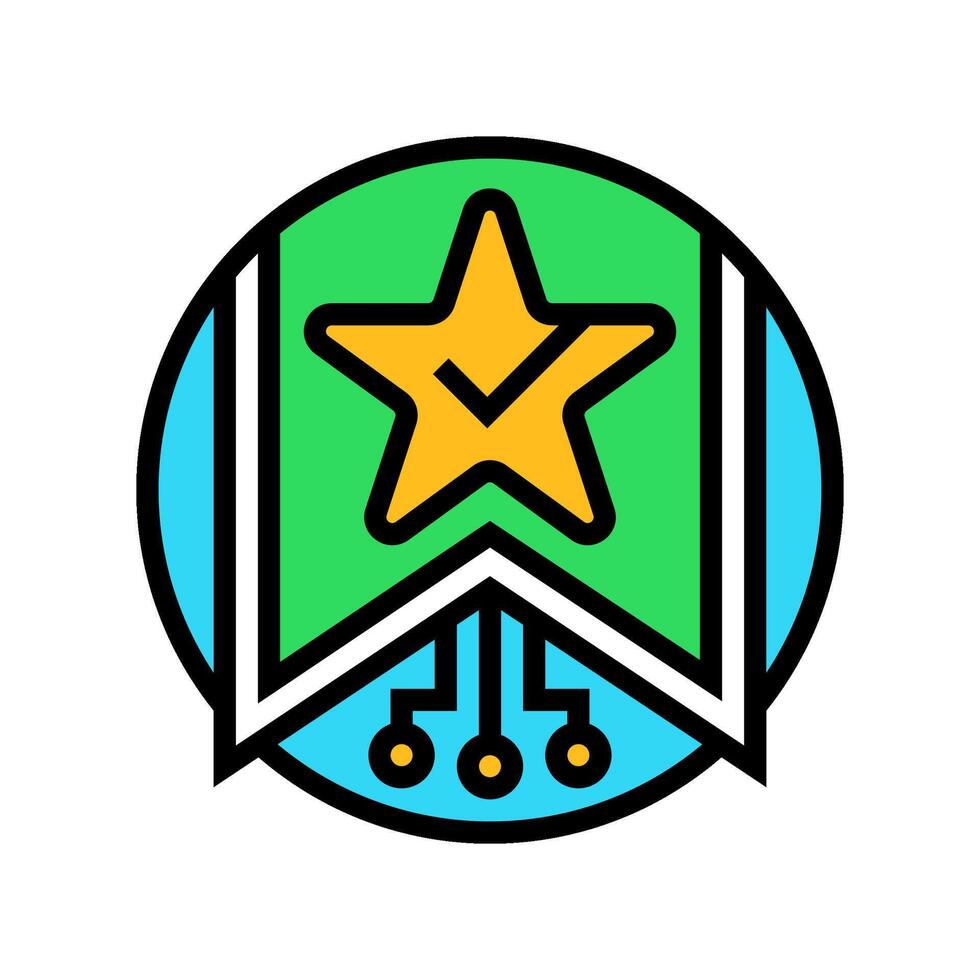 personalized recommendation star deep learning color icon illustration vector