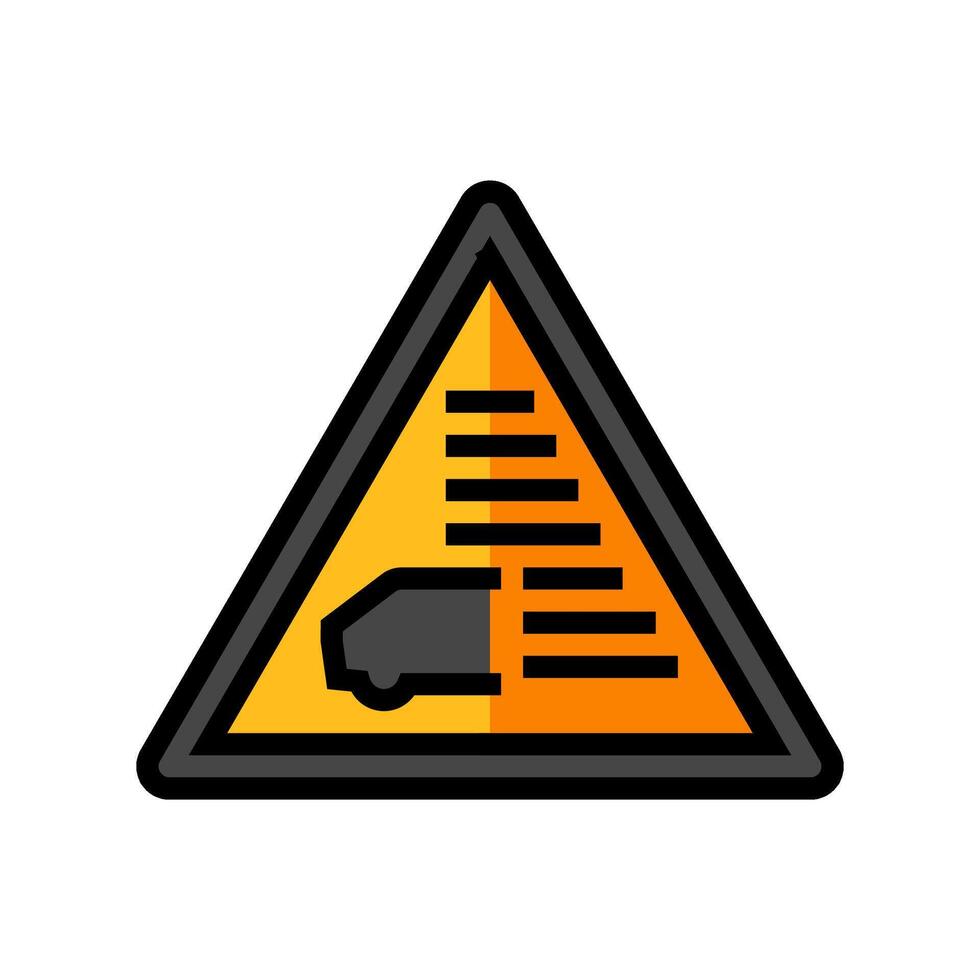 foggy roads car driving obstacles color icon illustration vector