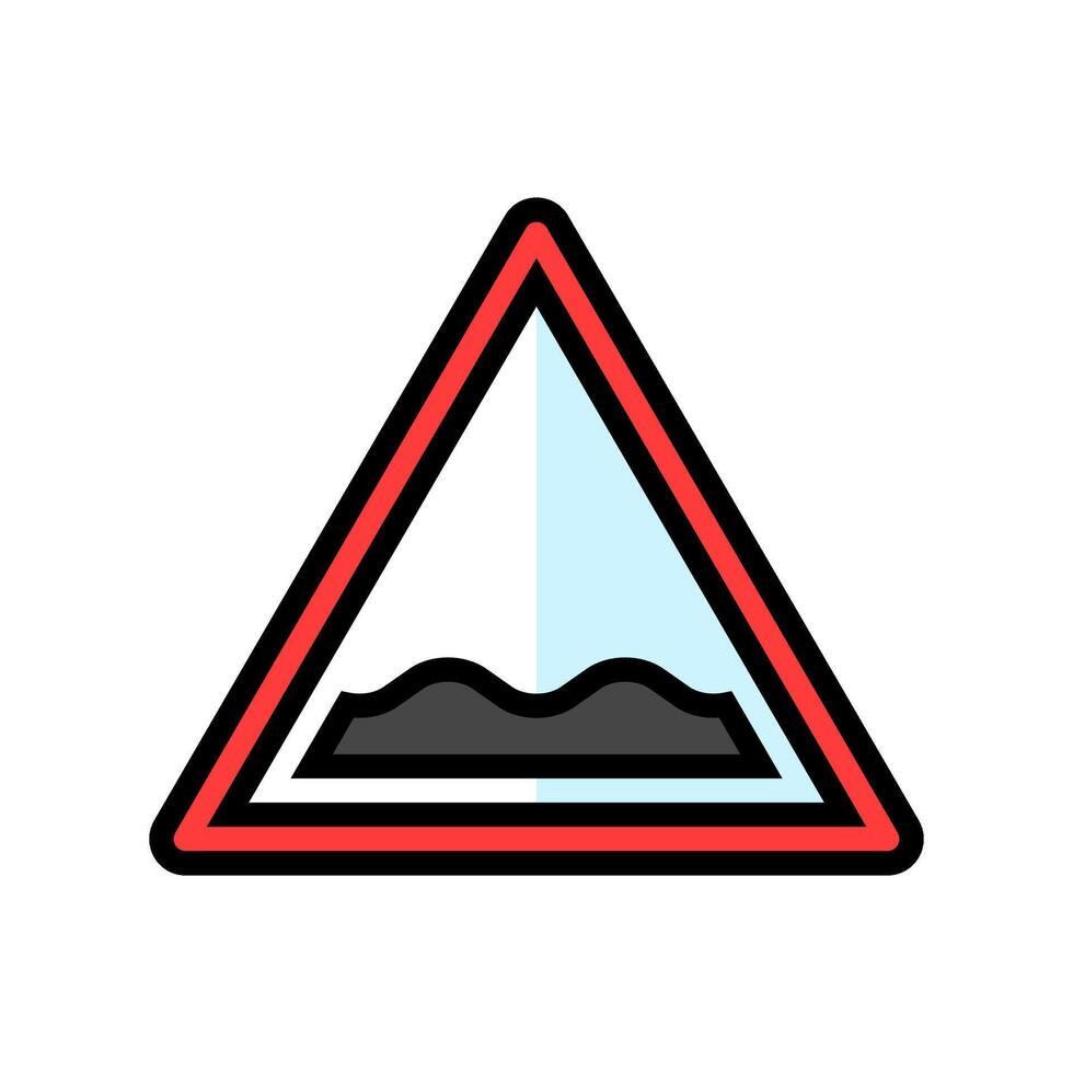 potholes car driving obstacles color icon illustration vector