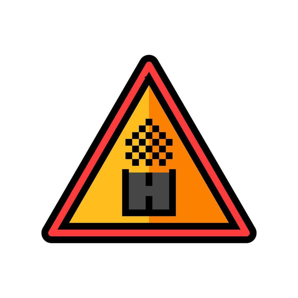 unpaved roads car driving obstacles color icon illustration vector