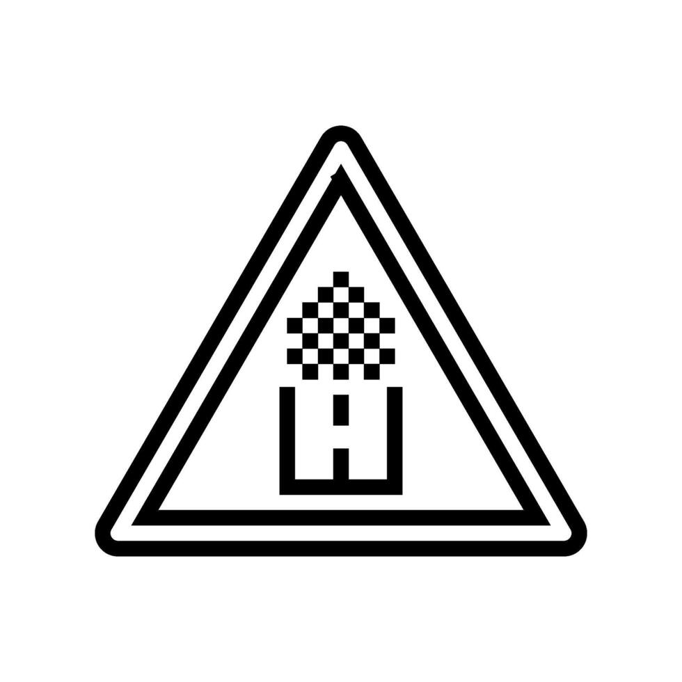unpaved roads car driving obstacles line icon illustration vector