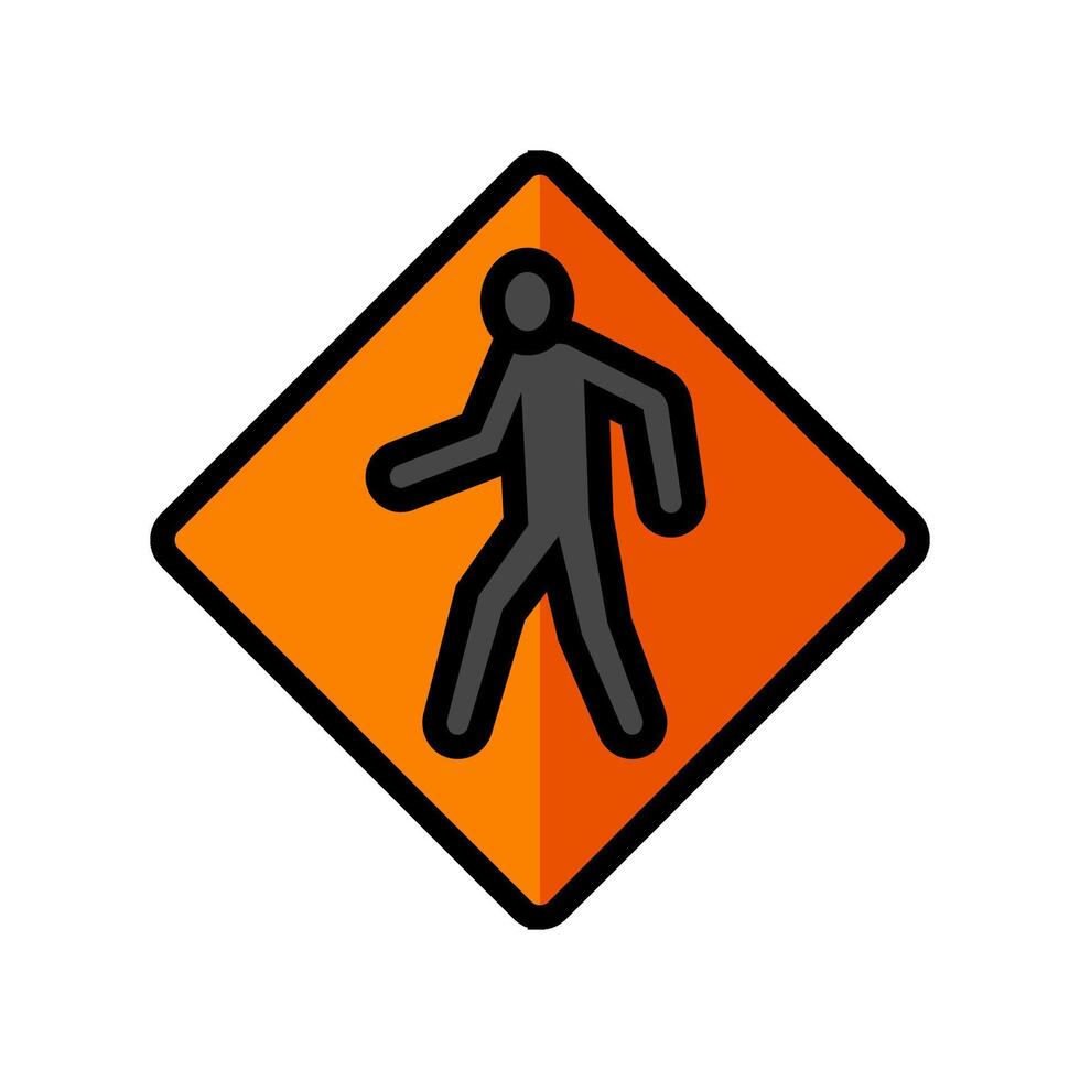 pedestrians crossing car driving obstacles color icon illustration vector