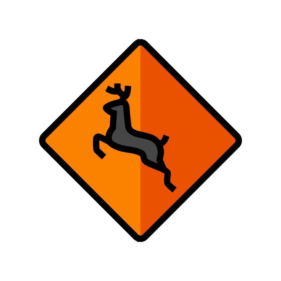 wildlife crossing car driving obstacles color icon illustration vector