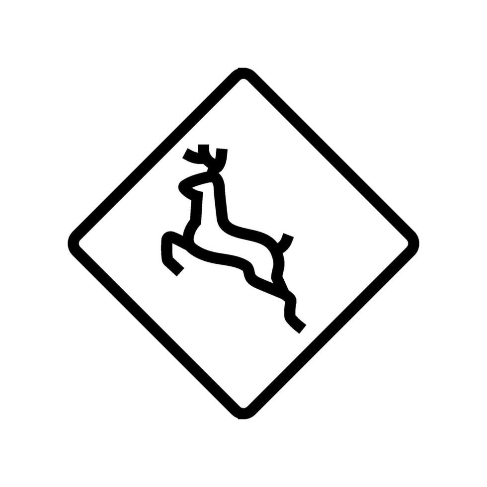wildlife crossing car driving obstacles line icon illustration vector