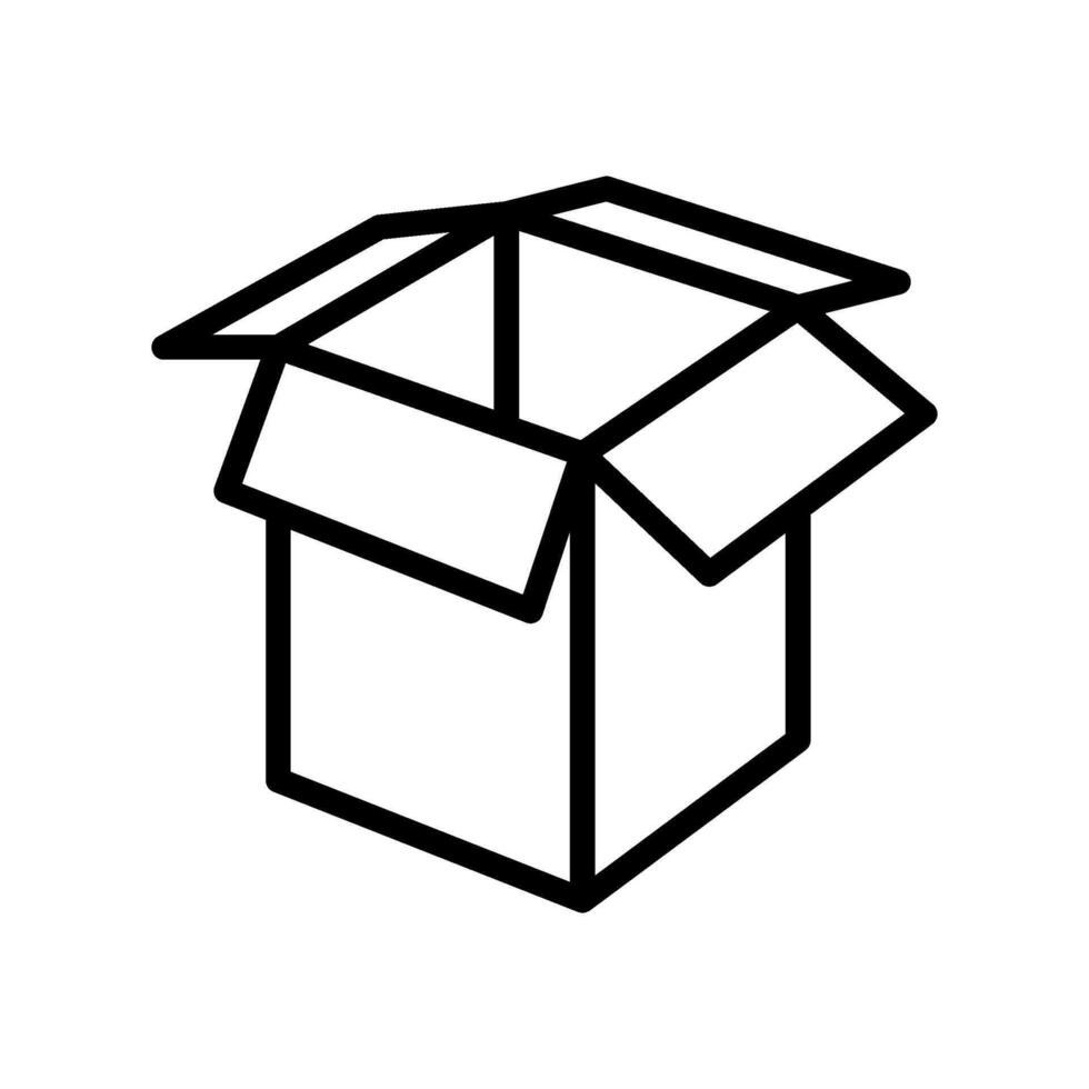 box cardboard packaging line icon illustration vector