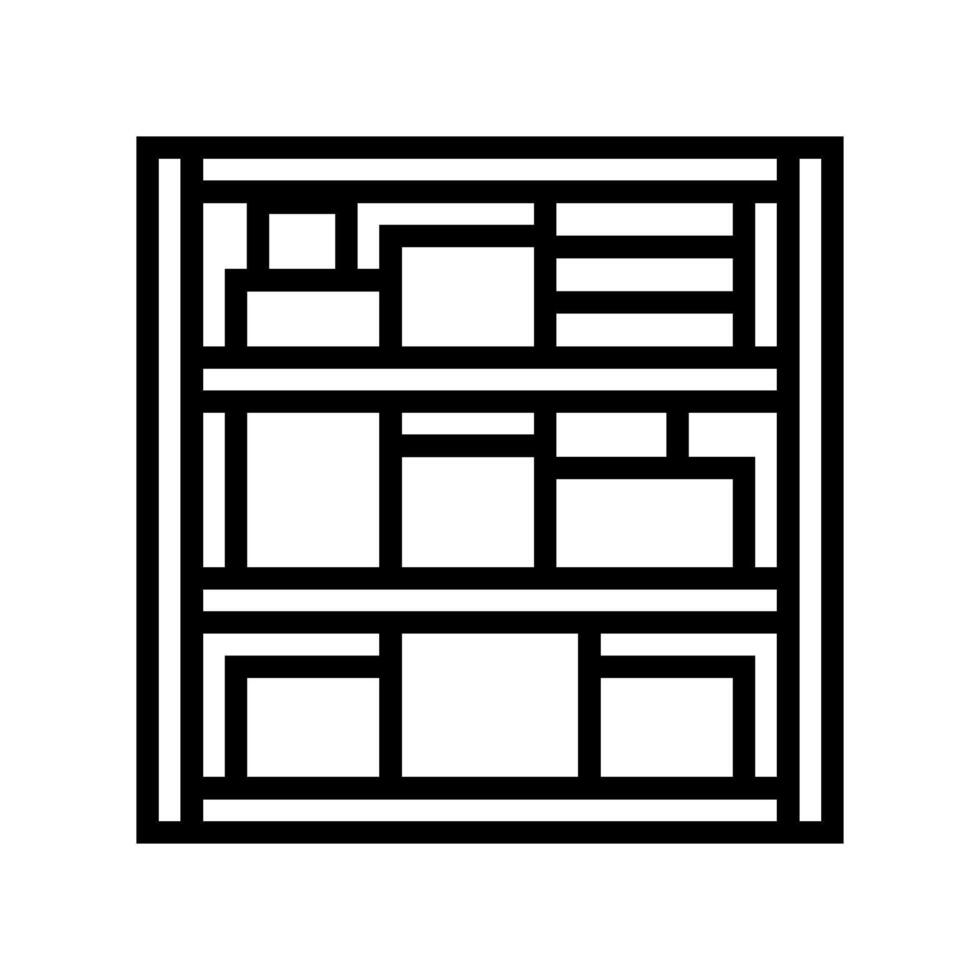 shelf box cardboard packaging line icon illustration vector