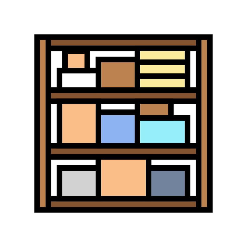 shelf box cardboard packaging color icon illustration vector