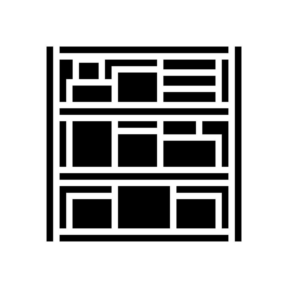 shelf box cardboard packaging glyph icon illustration vector