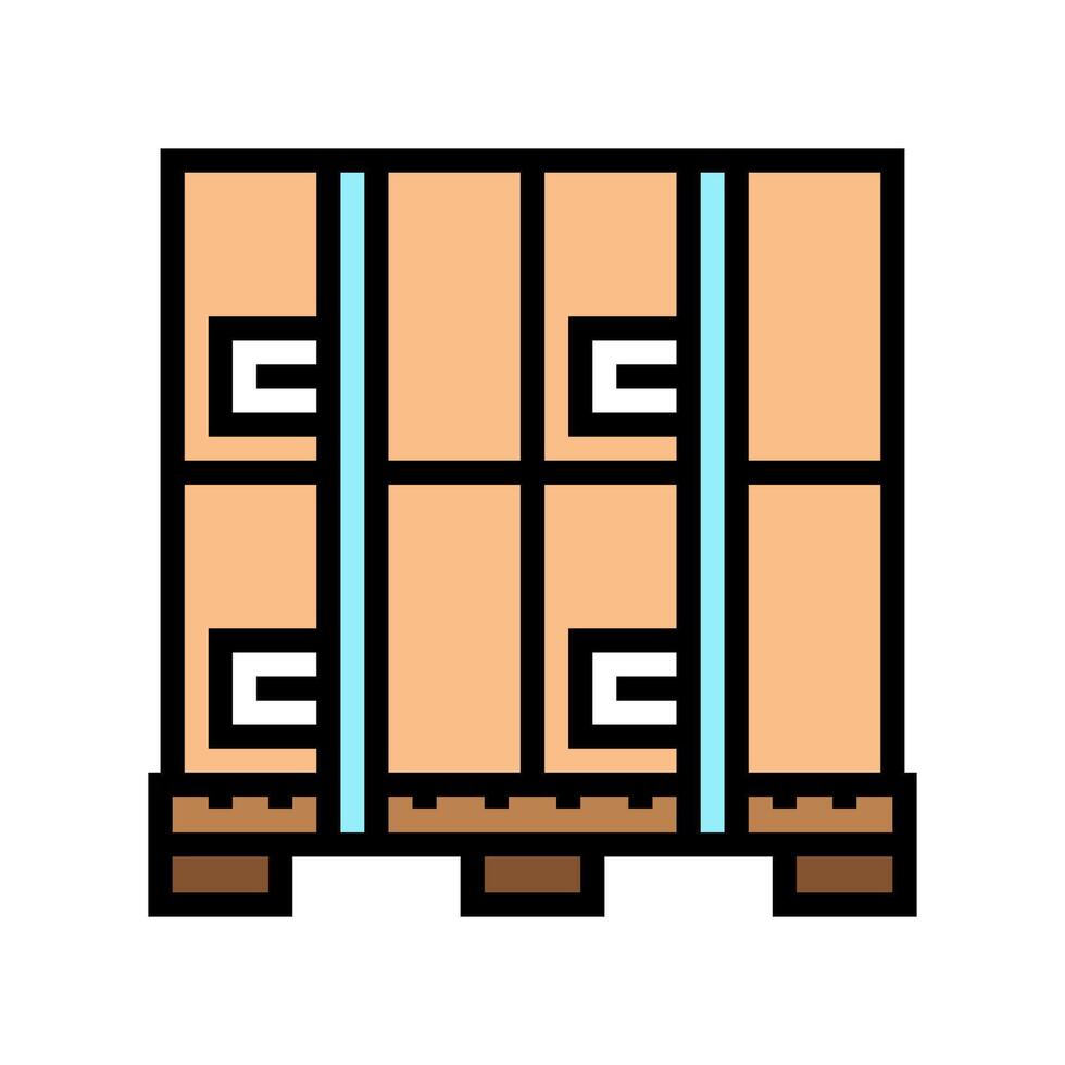 pallet box cardboard packaging color icon illustration vector