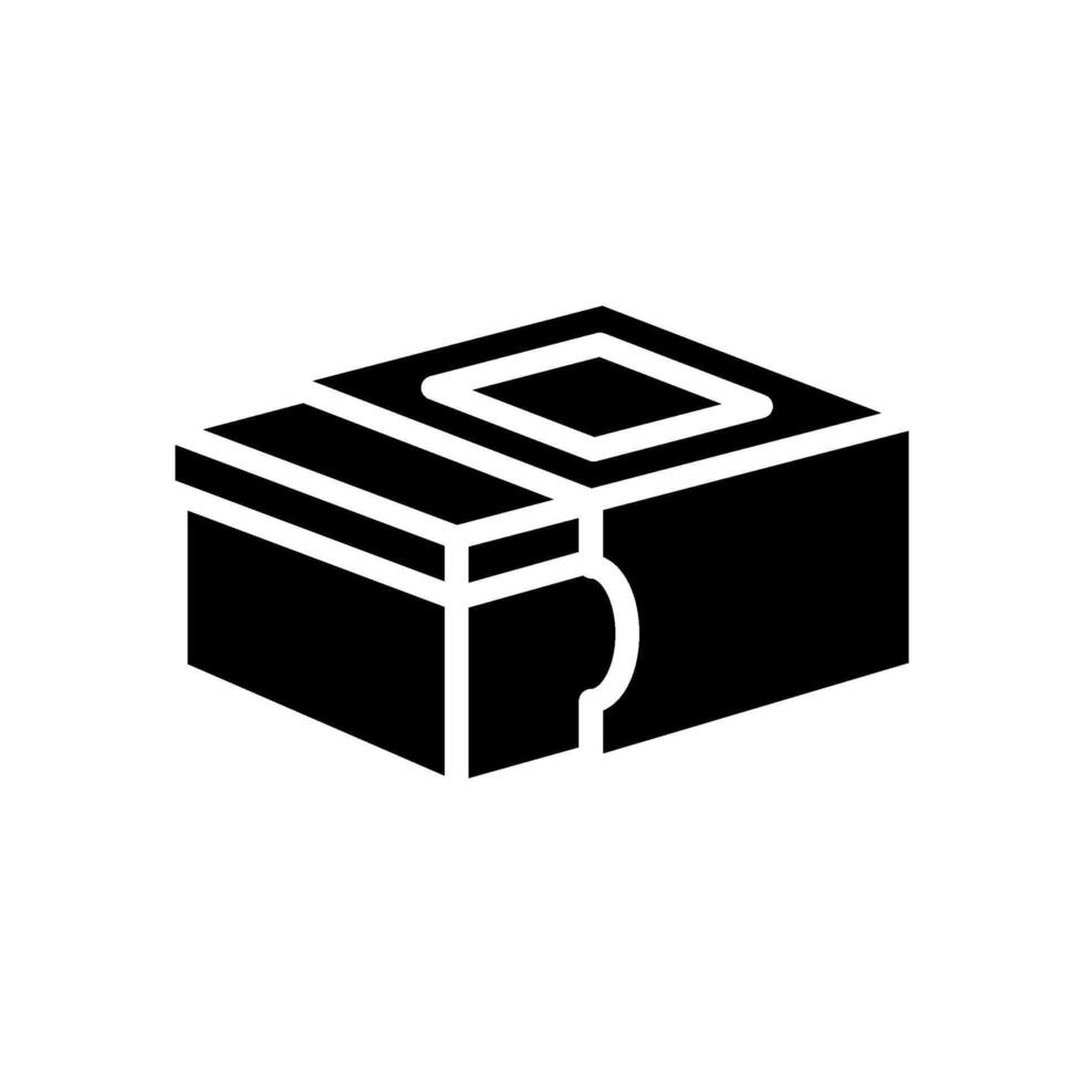 pop up box cardboard packaging glyph icon illustration vector