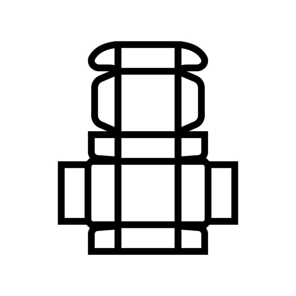 folding carton cardboard packaging line icon illustration vector