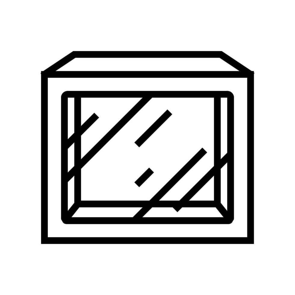 box window cardboard packaging line icon illustration vector