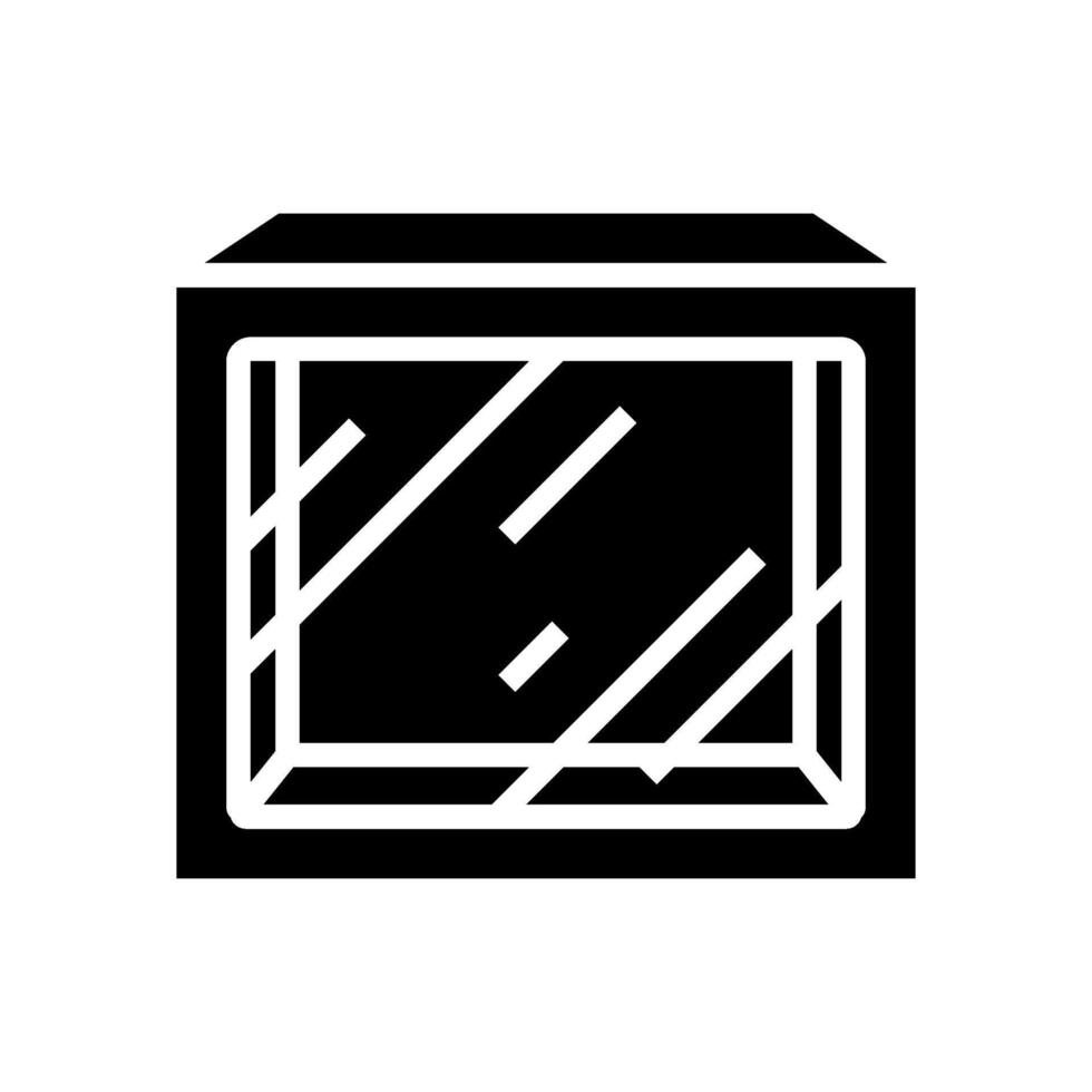 box window cardboard packaging glyph icon illustration vector