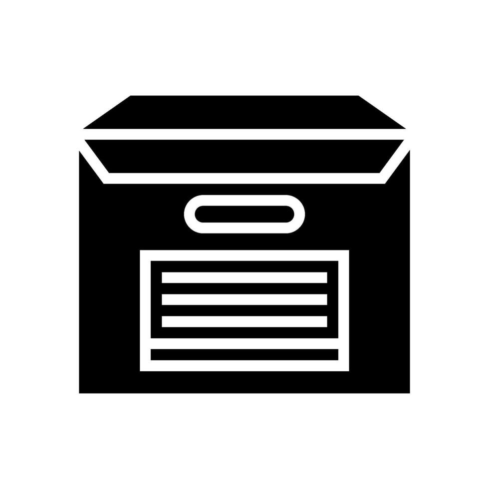 storage box cardboard packaging glyph icon illustration vector