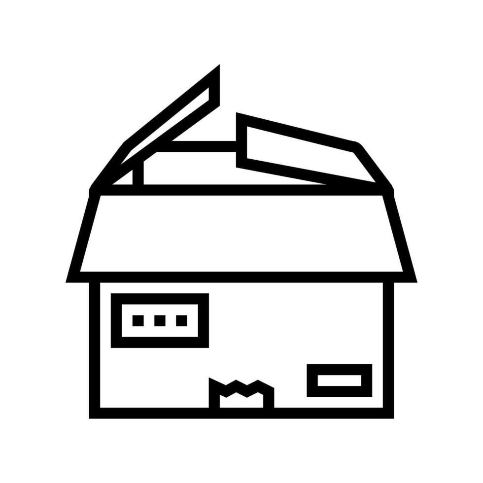 parcel box cardboard packaging line icon illustration vector