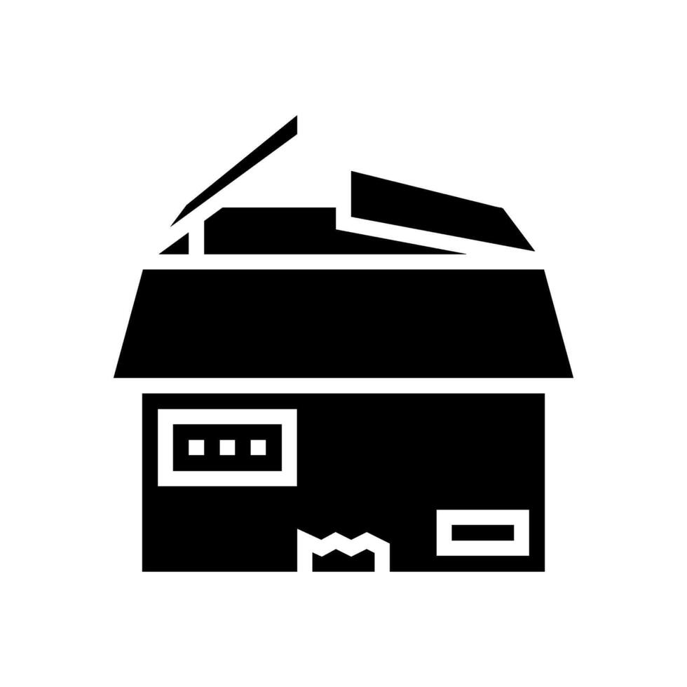 parcel box cardboard packaging glyph icon illustration vector