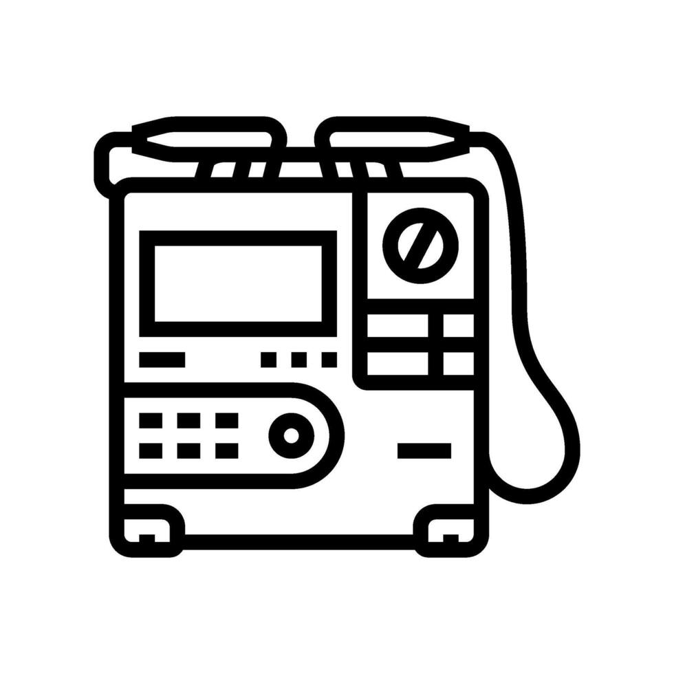 defibrillator cardiology accessories line icon illustration vector