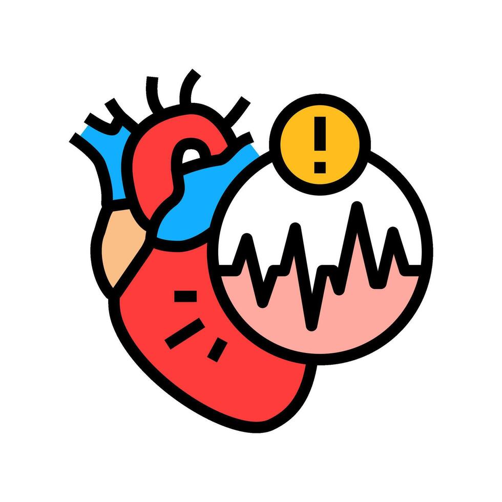 atrial fibrillation cardiology disease color icon illustration vector