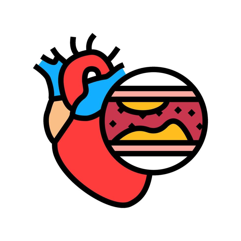 atherosclerosis cardiology disease color icon illustration vector