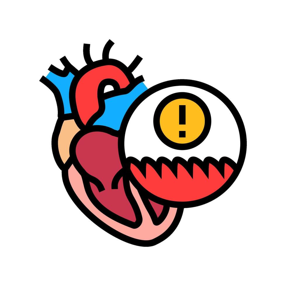ventricular tachycardia cardiology color icon illustration vector