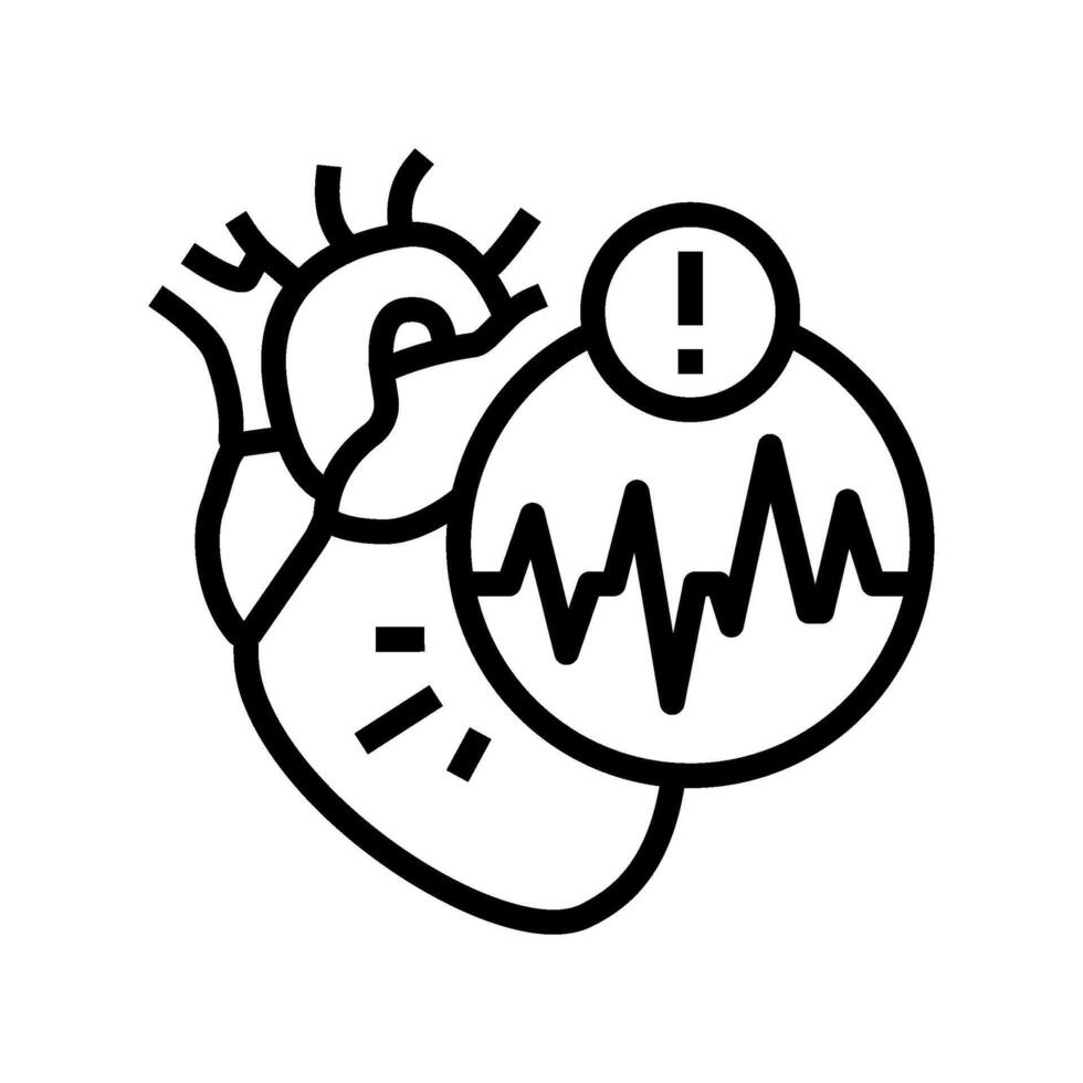 atrial fibrillation cardiology disease line icon illustration vector