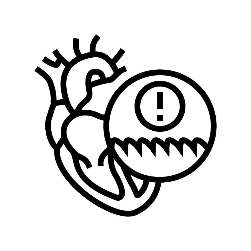 ventricular tachycardia cardiology line icon illustration vector