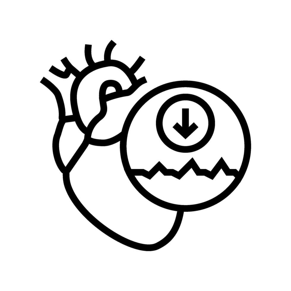 bradycardia cardiology disease line icon illustration vector