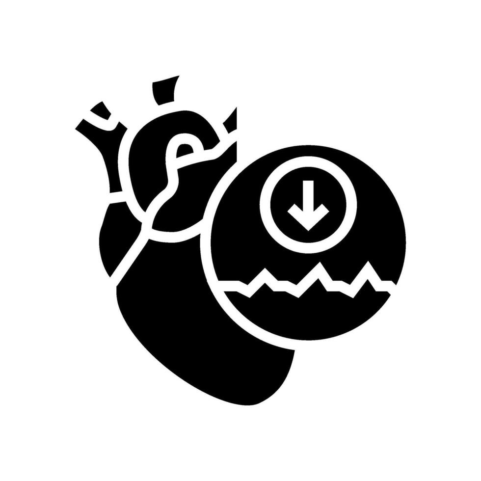 bradycardia cardiology disease glyph icon illustration vector