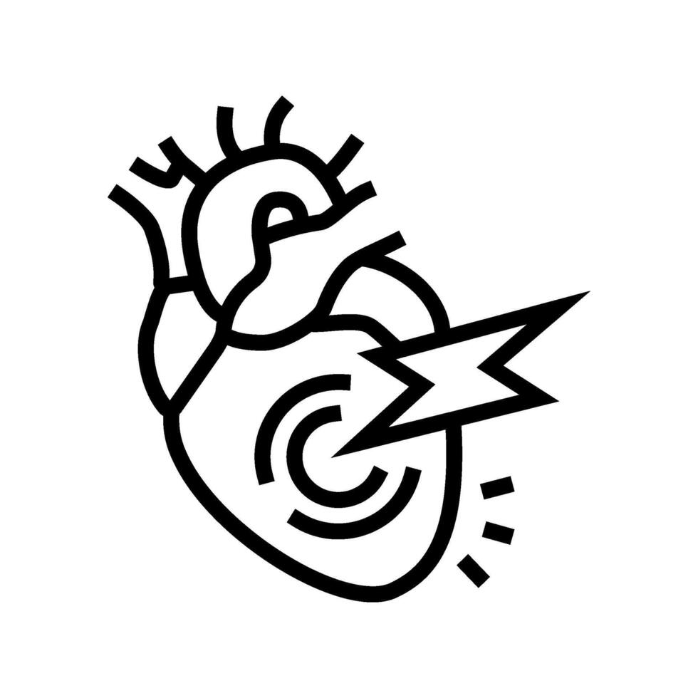 heart failure cardiology disease line icon illustration vector