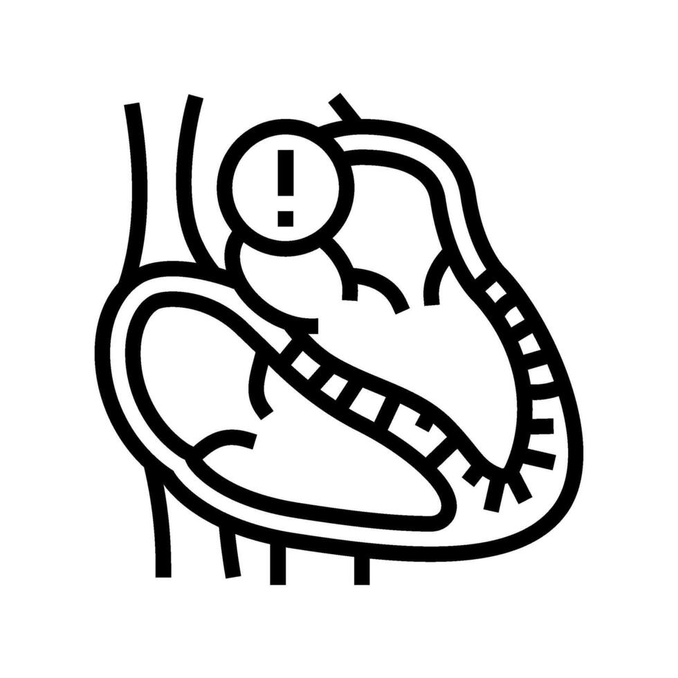 restrictive cardiomyopathy cardiology line icon illustration vector