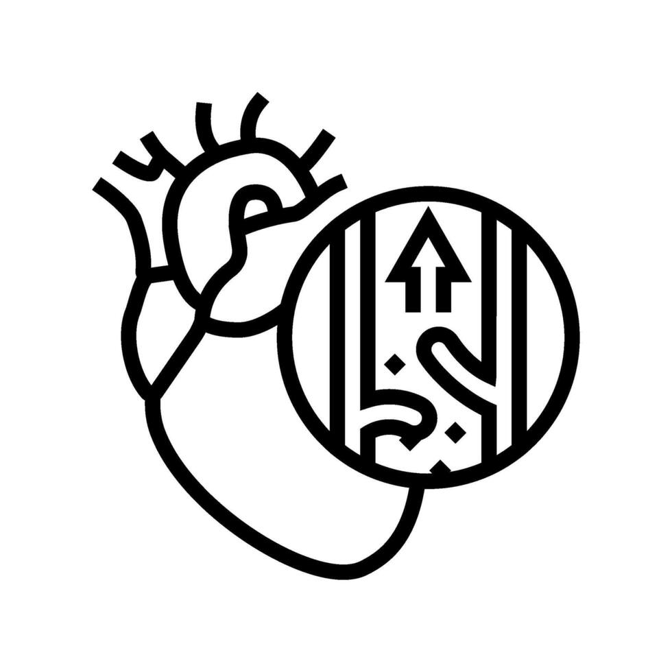 mitral valve prolaps cardiology disease line icon illustration vector
