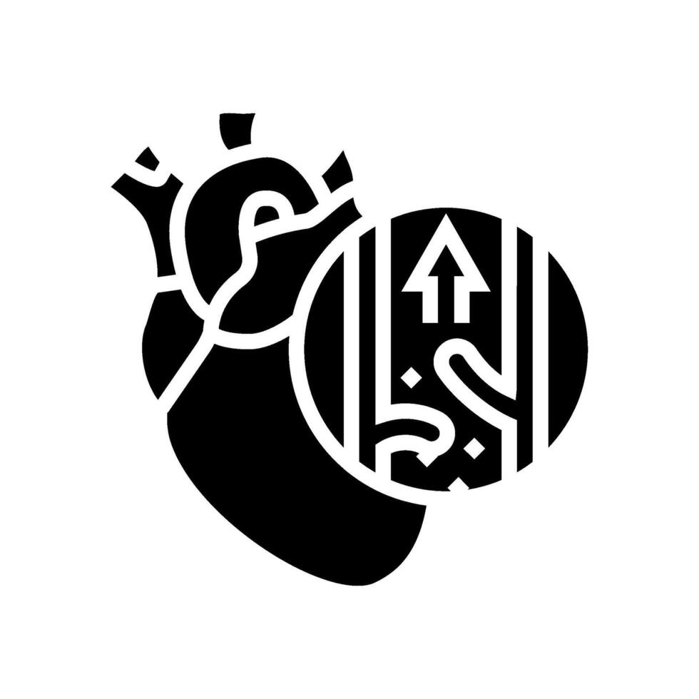 mitral valve prolaps cardiology disease glyph icon illustration vector