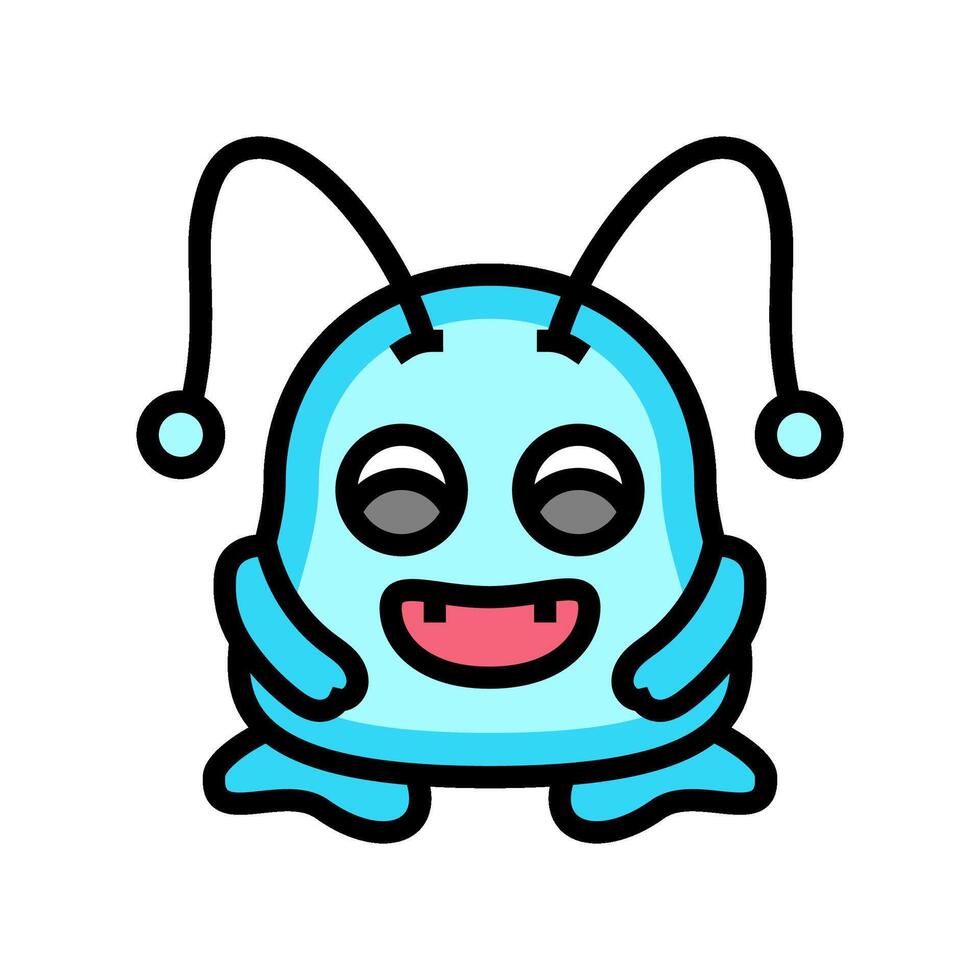 antennae cute monster color icon illustration vector