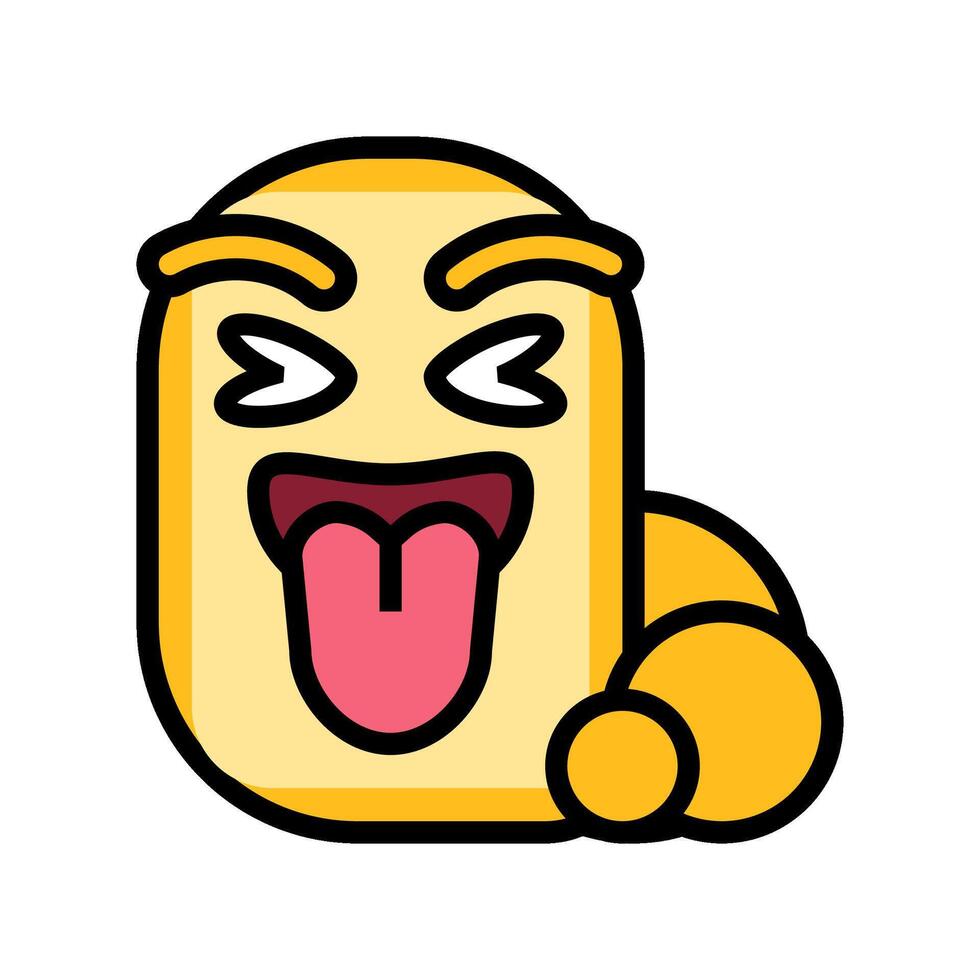 big tongue cute monster color icon illustration vector