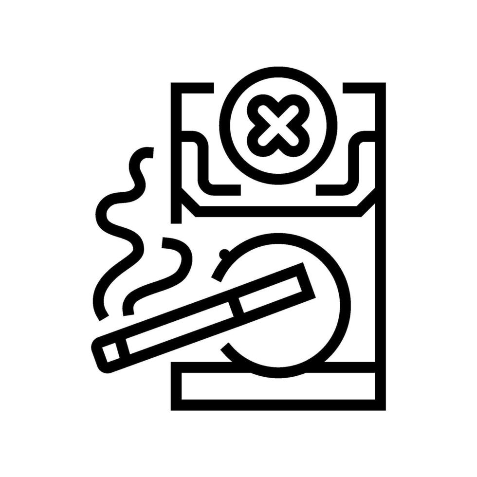avoiding tobacco product oral care line icon illustration vector