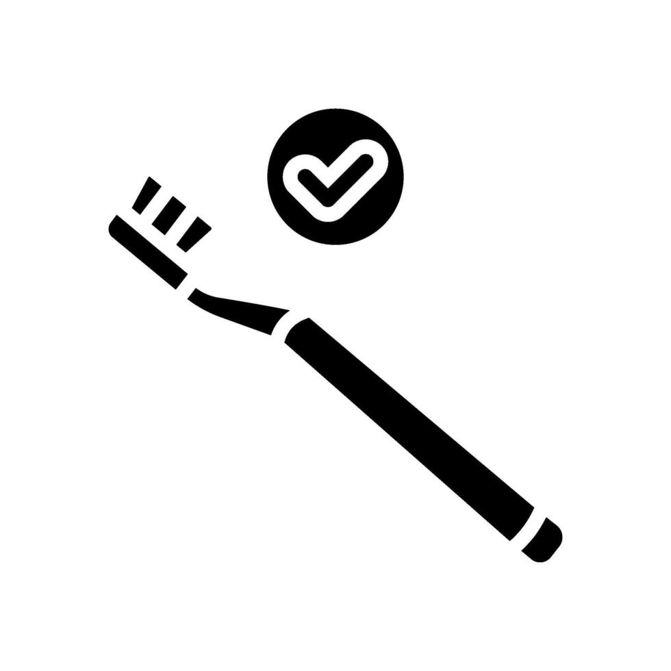 using soft bristled toothbrush glyph icon illustration vector